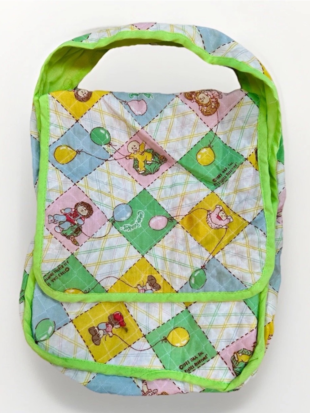 Vintage 1983 Cabbage Patch Kids Quilted Diaper Bag